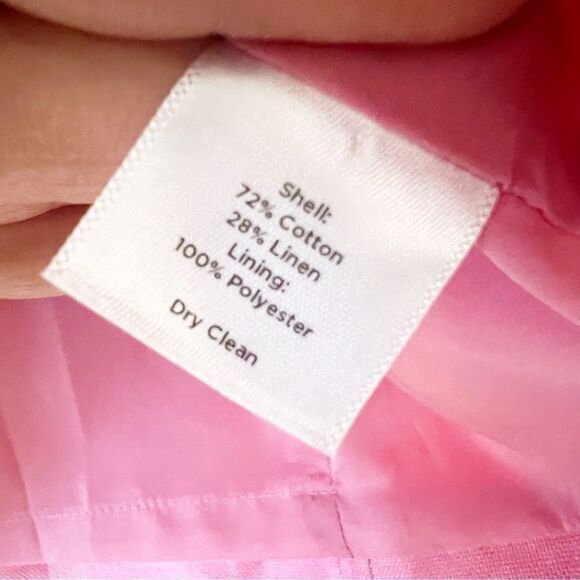 Talbots Linen Blend Blazer Barbie Pink Trapeze Style Women’s Size 10P‎ Spring - Picture 4 of 8